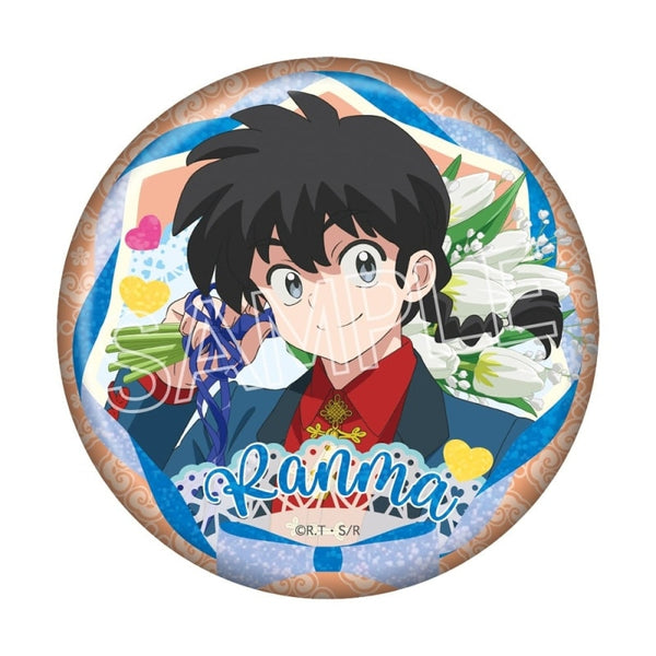 "Ranma ½" Flower Bouquet Sparkly Pin Badge: Ranma Saotome