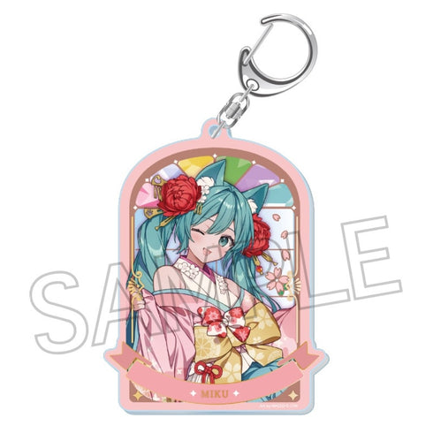 『初音ミク』百鬼夜行 ~麗宴~ 箔押しアクリルキーホルダー A 猫又(ねこまた)