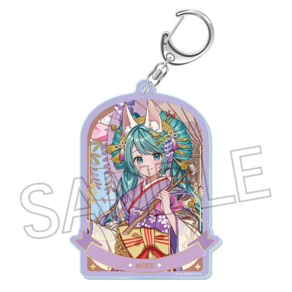 『初音ミク』百鬼夜行 ~麗宴~ 箔押しアクリルキーホルダー C 白狐(しろぎつね)