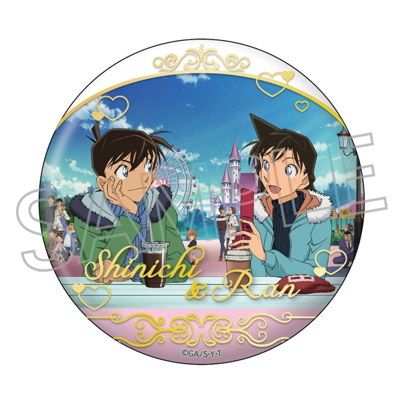 名探偵コナン』メタリック缶バッジ 工藤 新一&毛利 蘭 – Anime Store