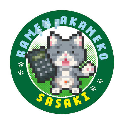 『ラーメン赤猫』ドット絵イラスト ランダム缶バッジ【BOX】