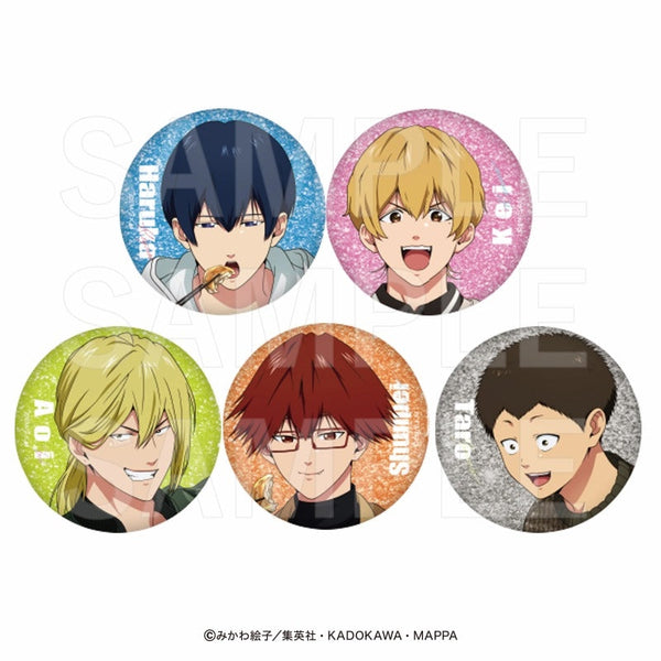 『忘却バッテリー×肉汁餃子のダンダダン』トレーディング等身グリッター缶バッジ【BOX】