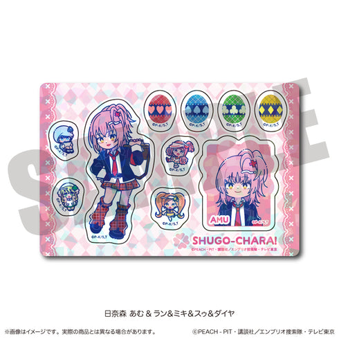 『しゅごキャラ』にゅ〜とろ 第一弾 ホログラムステッカーシート A 日奈森 あむ&ラン&ミキ&スゥ&ダイヤ