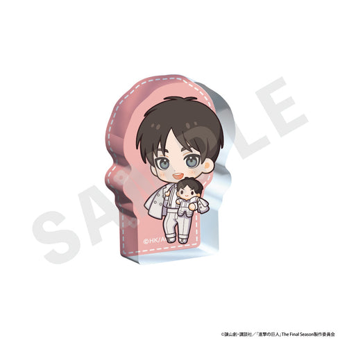 『進撃の巨人』ミニキャラホワイトコーデシリーズ ミニダイカットアクリルブロック(エレン)