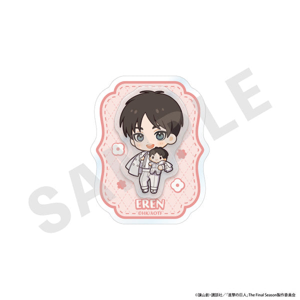 『進撃の巨人』ミニキャラホワイトコーデシリーズ 2層アクリルバッジ(エレン)