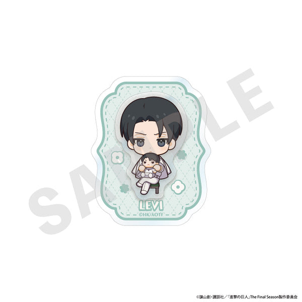 『進撃の巨人』ミニキャラホワイトコーデシリーズ 2層アクリルバッジ(リヴァイ)