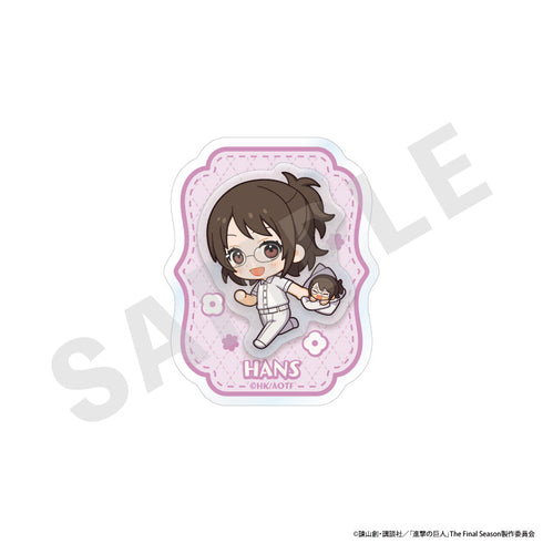 『進撃の巨人』ミニキャラホワイトコーデシリーズ 2層アクリルバッジ(ハンジ)
