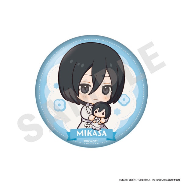 『進撃の巨人』ミニキャラホワイトコーデシリーズ ふわふわ缶ミラー(ミカサ)