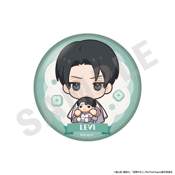 『進撃の巨人』ミニキャラホワイトコーデシリーズ ふわふわ缶ミラー(リヴァイ)