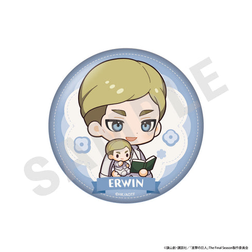 『進撃の巨人』ミニキャラホワイトコーデシリーズ ふわふわ缶ミラー(エルヴィン)