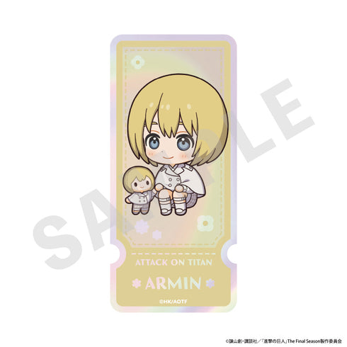 『進撃の巨人』ミニキャラホワイトコーデシリーズ オーロラステッカーセット(エレン・ミカサ・アルミン)