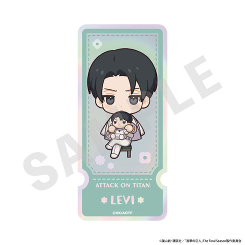 『進撃の巨人』ミニキャラホワイトコーデシリーズ オーロラステッカーセット(リヴァイ・ハンジ・エルヴィン)