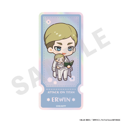 『進撃の巨人』ミニキャラホワイトコーデシリーズ オーロラステッカーセット(リヴァイ・ハンジ・エルヴィン)