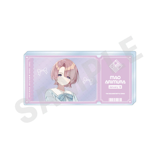 『学園アイドルマスター』チケット風アクリルブロック(有村 麻央)