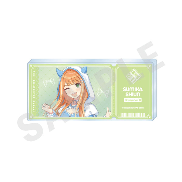 『学園アイドルマスター』チケット風アクリルブロック(紫雲 清夏)