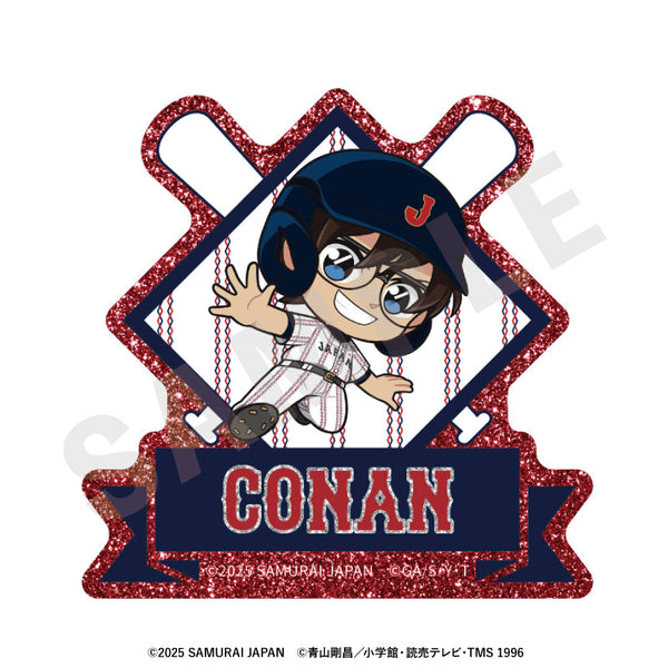 『侍ジャパン×名探偵コナン』ミニキャラ キラキラお名前バッジ(江戸川コナン)