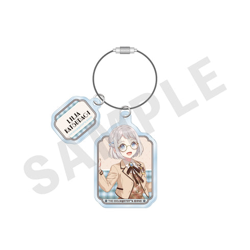 "Gakuen Idolmaster" Wire Acrylic Keychain: Glasses × Latte Outfit Ver. (Ririya Katsuragi)