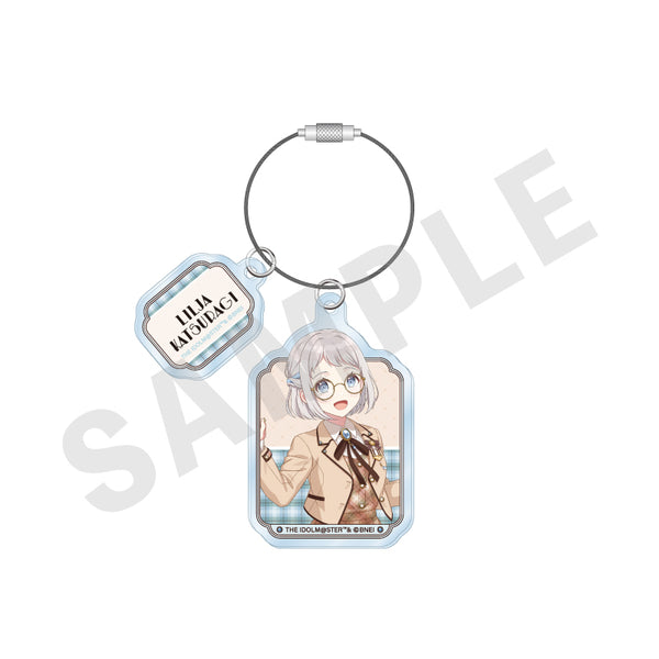 "Gakuen Idolmaster" Wire Acrylic Keychain: Glasses × Latte Outfit Ver. (Ririya Katsuragi)