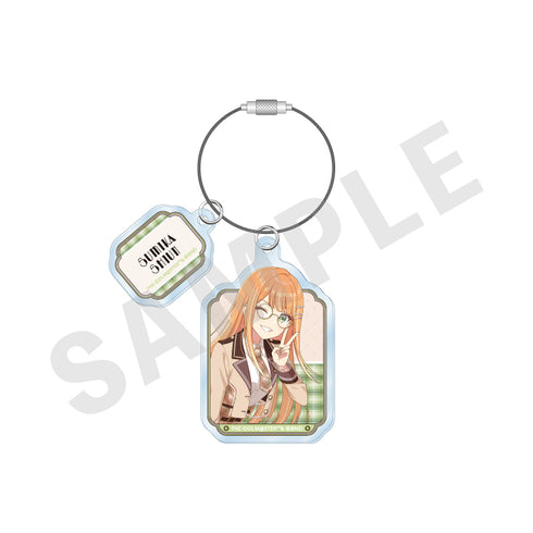 "Gakuen Idolmaster" Wire Acrylic Keychain: Glasses × Latte Outfit Ver. (Seika Shion)