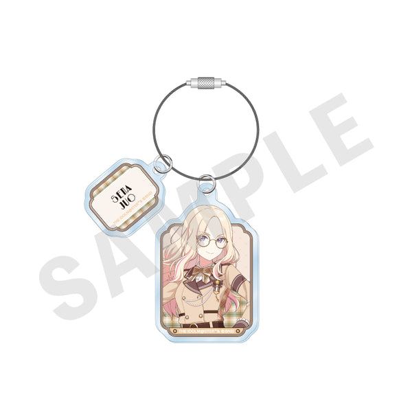 "Gakuen Idolmaster" Wire Acrylic Keychain: Glasses × Latte Outfit Ver. (Seina Juou)