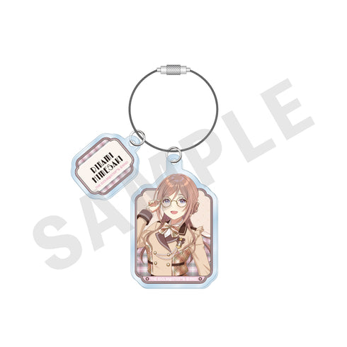 "Gakuen Idolmaster" Wire Acrylic Keychain: Glasses × Latte Outfit Ver. (Rina Himezaki)
