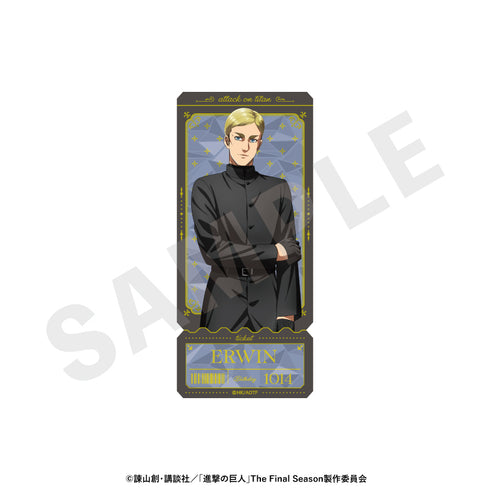 "Attack on Titan" Black Coordinate Series Hologram Die-Cut Sticker (Erwin)