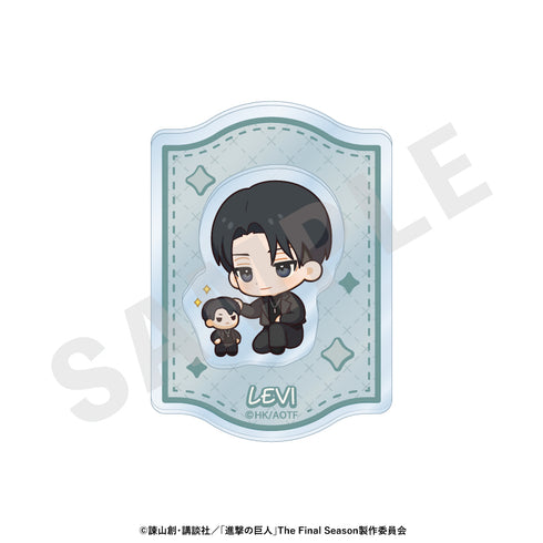 "Attack on Titan" Mini Character Black Coordinate Series Double-Layer Acrylic Badge (Levi)