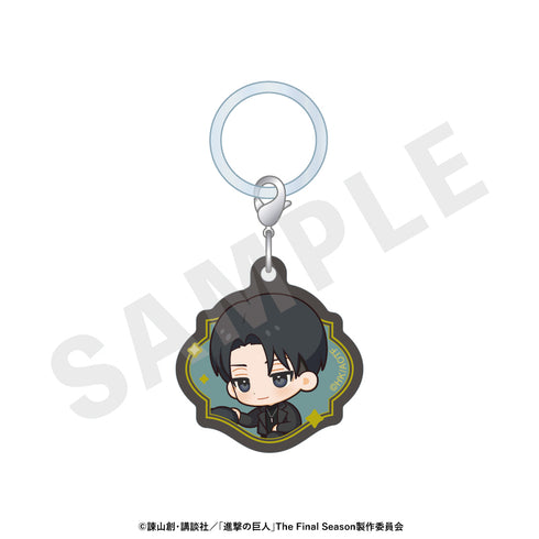 "Attack on Titan" Mini Character Black Outfit Series Acrylic Charm Set (Levi, Hanji, Erwin)