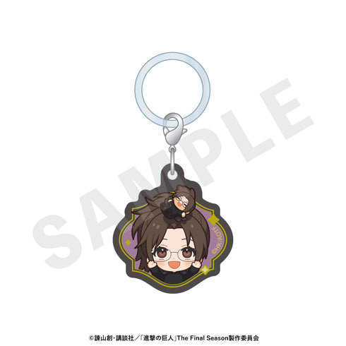 "Attack on Titan" Mini Character Black Outfit Series Acrylic Charm Set (Levi, Hanji, Erwin)
