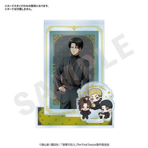 "Attack on Titan" Mini Character Black Coordinate Series Card Stands (Levi, Hanji, Erwin)