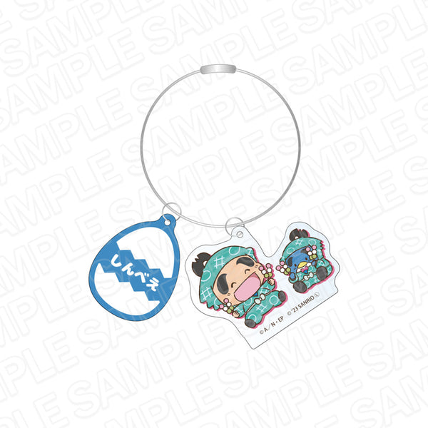 『忍たま乱太郎×サンリオキャラクターズ』お名前ワイヤーキーホルダー しんべヱ×タキシードサム