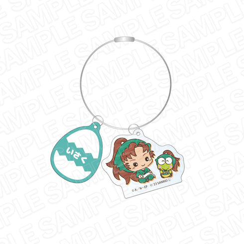 『忍たま乱太郎×サンリオキャラクターズ』お名前ワイヤーキーホルダー 善法寺伊作×けろけろけろっぴ