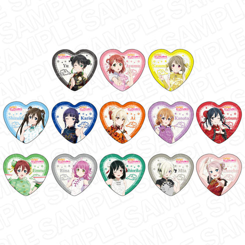 『ラブライブ!虹ヶ咲学園スクールアイドル同好会』ハート型カンバッジ チャイナ服 ver BOX