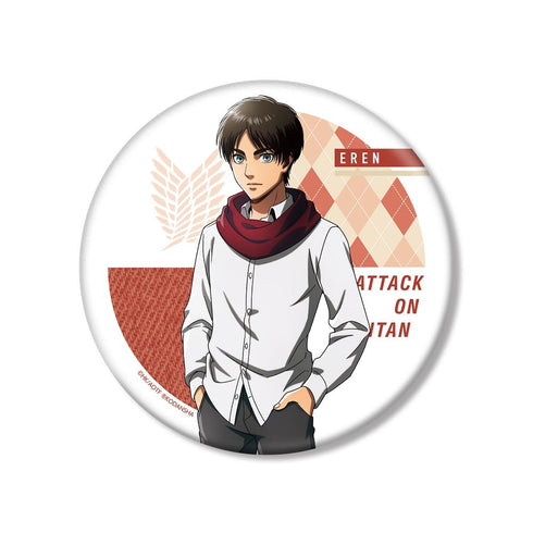 『進撃の巨人』描き下ろしイラスト エレン マフラー着用ver. BIG缶バッジ【202512再販】