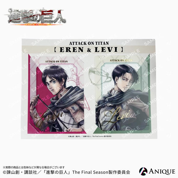 『進撃の巨人』【騎馬】エレン&リヴァイ 箔押しクリアフォトカードセット【202609再販】
