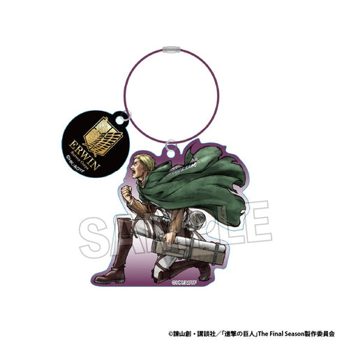 "Attack on Titan" Raging!! Acrylic Hoop Charm: Erwin