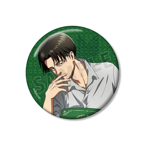 『進撃の巨人』描き下ろし リヴァイ リラックスver. 76mmグリッター缶バッジ【202511再販】