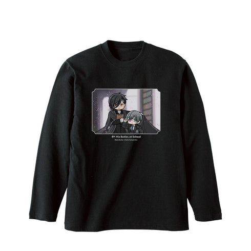『黒執事 -寄宿学校編-』セバスチャン&シエル ゆるコマ ロングTシャツユニセックス【202512再販】