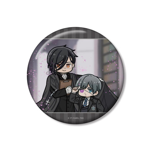 『黒執事 -寄宿学校編-』セバスチャン&シエル ゆるコマ 100mm缶バッジ ver.A