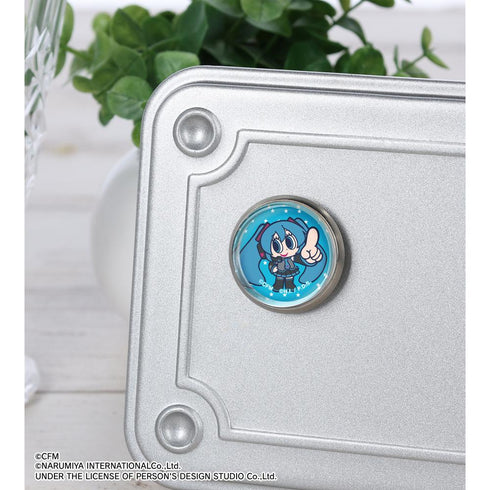 『初音ミク』ANGEL BLUEコラボ 描き起こし 初音ミク ガラスマグネットピンバッジ