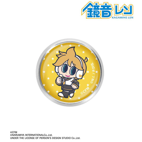 『初音ミク』ANGEL BLUEコラボ 描き起こし 鏡音レン ガラスマグネットピンバッジ