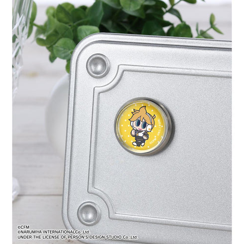 『初音ミク』ANGEL BLUEコラボ 描き起こし 鏡音レン ガラスマグネットピンバッジ