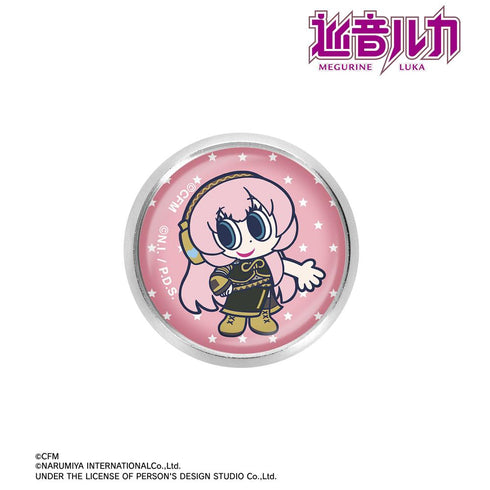 『初音ミク』ANGEL BLUEコラボ 描き起こし 巡音ルカ ガラスマグネットピンバッジ