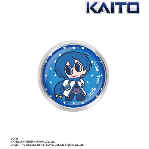 『初音ミク』ANGEL BLUEコラボ 描き起こし KAITO ガラスマグネットピンバッジ