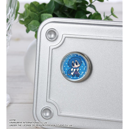 『初音ミク』ANGEL BLUEコラボ 描き起こし KAITO ガラスマグネットピンバッジ