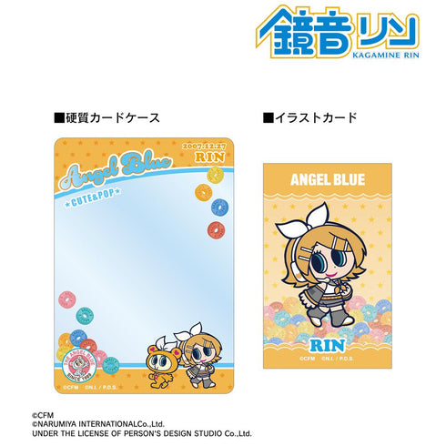 『初音ミク』ANGEL BLUEコラボ 描き起こし 鏡音リン&ナカムラくん B8硬質カードケース&イラストカードセット