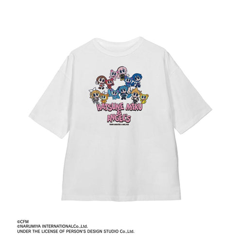 『初音ミク』ANGEL BLUEコラボ 描き起こし 集合 BIGシルエットTシャツユニセックス【202607再販】