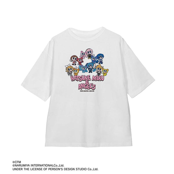 『初音ミク』ANGEL BLUEコラボ 描き起こし 集合 BIGシルエットTシャツユニセックス【202607再販】