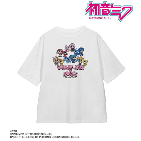『初音ミク』ANGEL BLUEコラボ 描き起こし 集合 BIGシルエットTシャツユニセックス【202607再販】