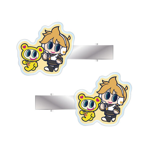 『初音ミク』ANGEL BLUEコラボ 描き起こし 鏡音レン&ナカムラくん アクリルヘアクリップ2個セット